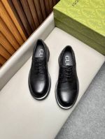 Gucci Black calfskin Leather Shoes-Gucci Man Business Leather Shoes